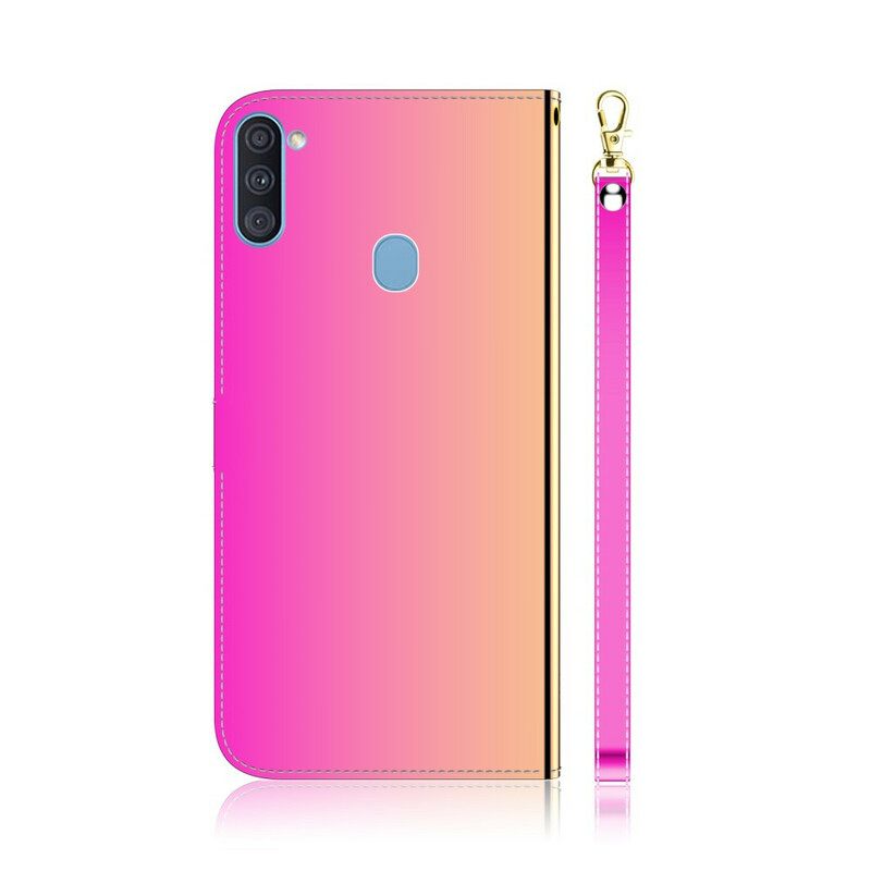 Flip Case Samsung Galaxy M11 Keinonahkainen Peilin Kansi