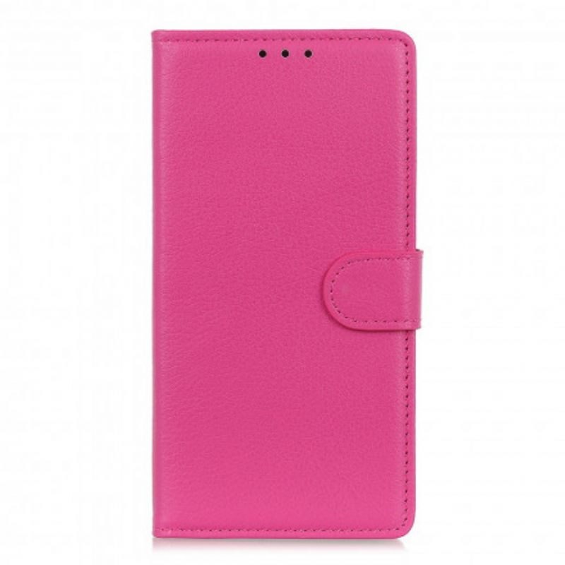 Flip Case Samsung Galaxy M11 Perinteinen Litsi-nahka