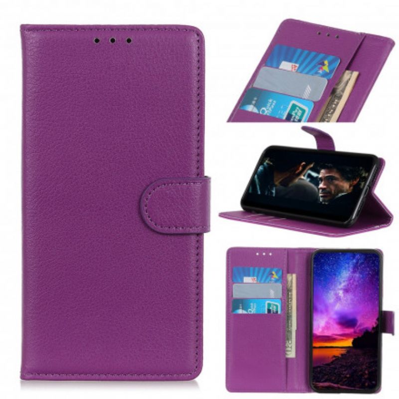 Flip Case Samsung Galaxy M11 Perinteinen Litsi-nahka