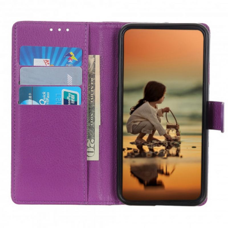 Flip Case Samsung Galaxy M11 Perinteinen Litsi-nahka