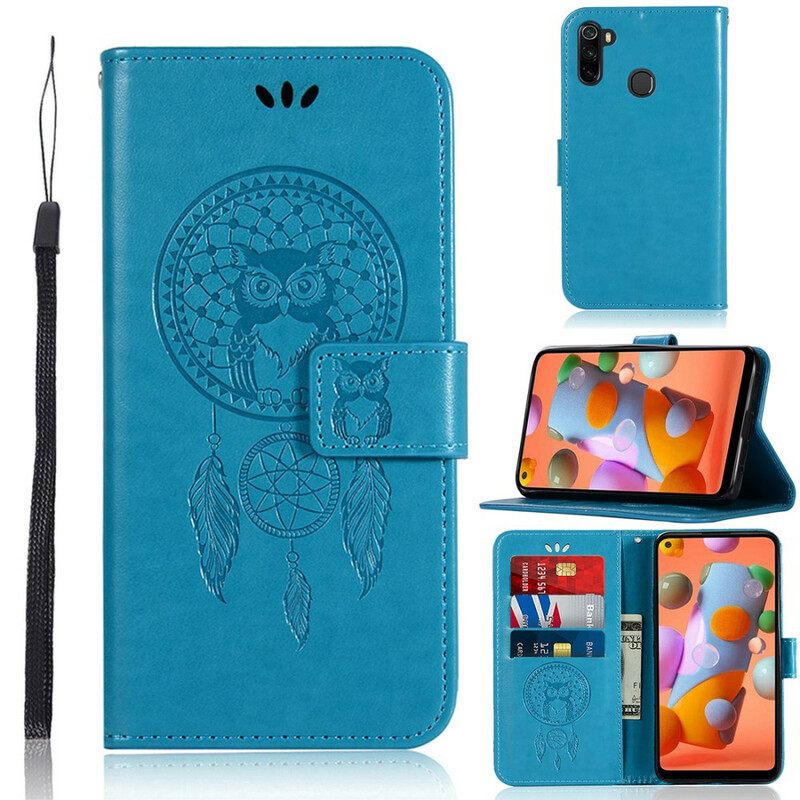 Kotelot Samsung Galaxy M11 Nahkaefekti Dreamcatcher Pöllö