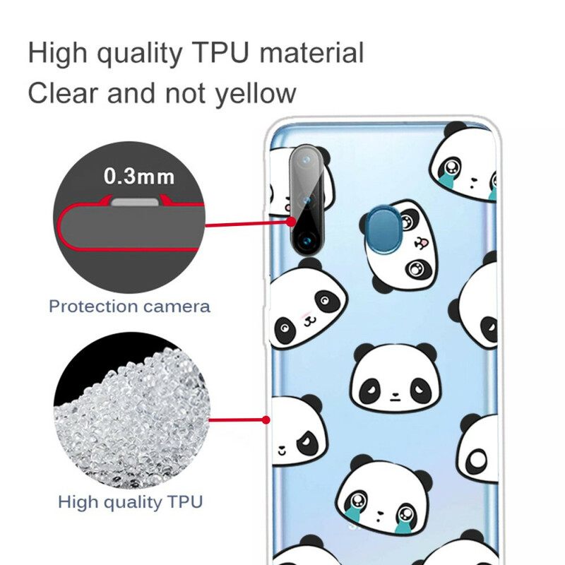 Kuori Samsung Galaxy M11 Transparent Sentimental Pandas