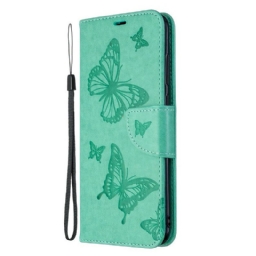 Nahkakotelo Samsung Galaxy M11 Butterflies In Flight With Lanyard