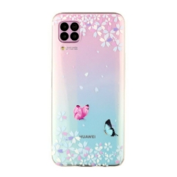 Case Huawei P40 Lite Läpinäkyvät Perhoset Ja Kukat