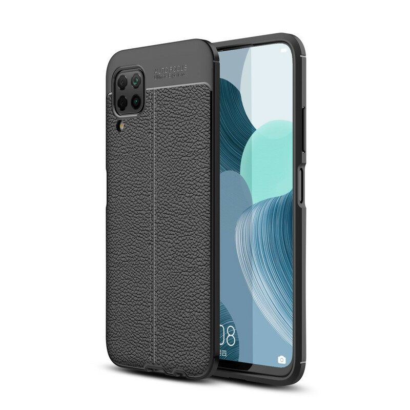 Kuori Huawei P40 Lite Double Line Litchi Leather Effect