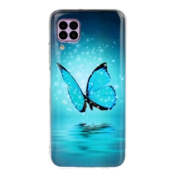 Kuori Huawei P40 Lite Fluoresoiva Sininen Perhonen