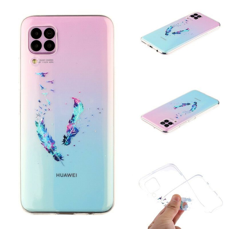 Kuori Huawei P40 Lite Läpinäkyvät Höyhenet