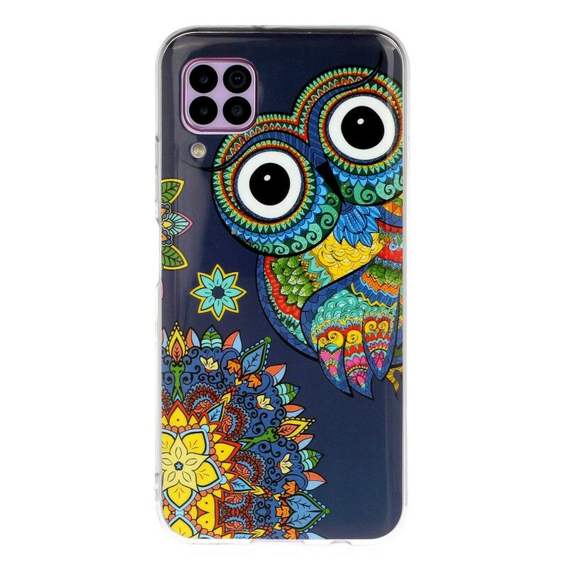 Kuori Huawei P40 Lite Owl Fluoresoiva Mandala