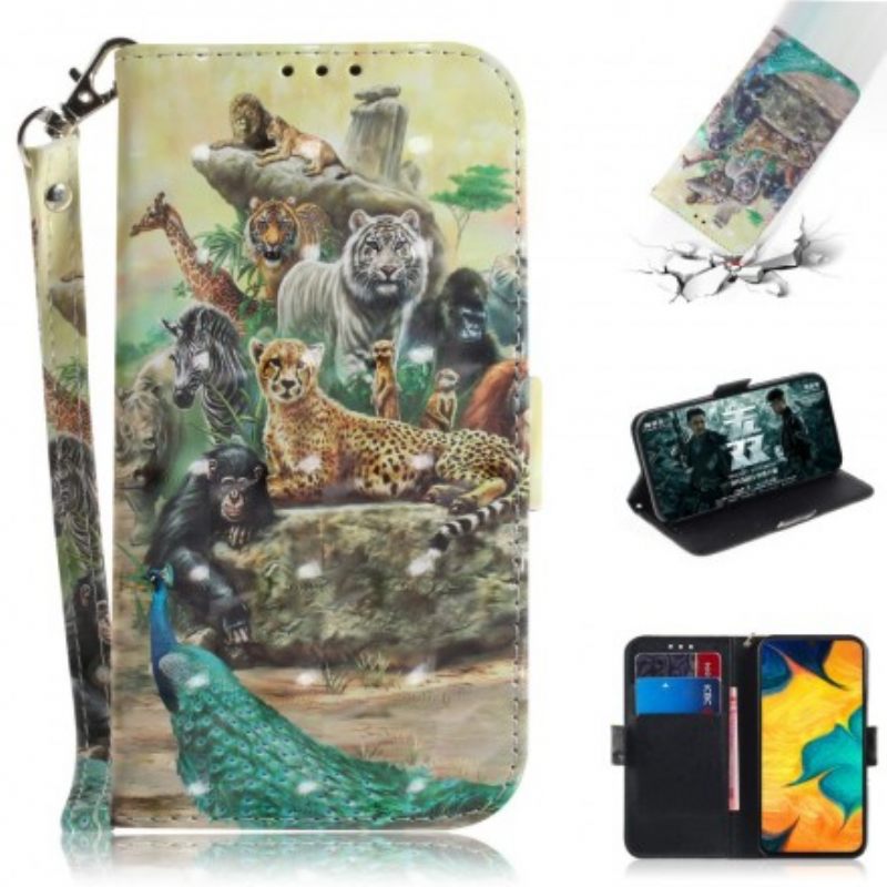 Kotelot Samsung Galaxy A30 / A20 Suojaketju Kuori Animal Safari Stringit