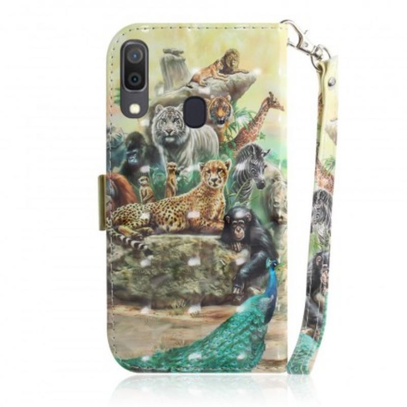 Kotelot Samsung Galaxy A30 / A20 Suojaketju Kuori Animal Safari Stringit