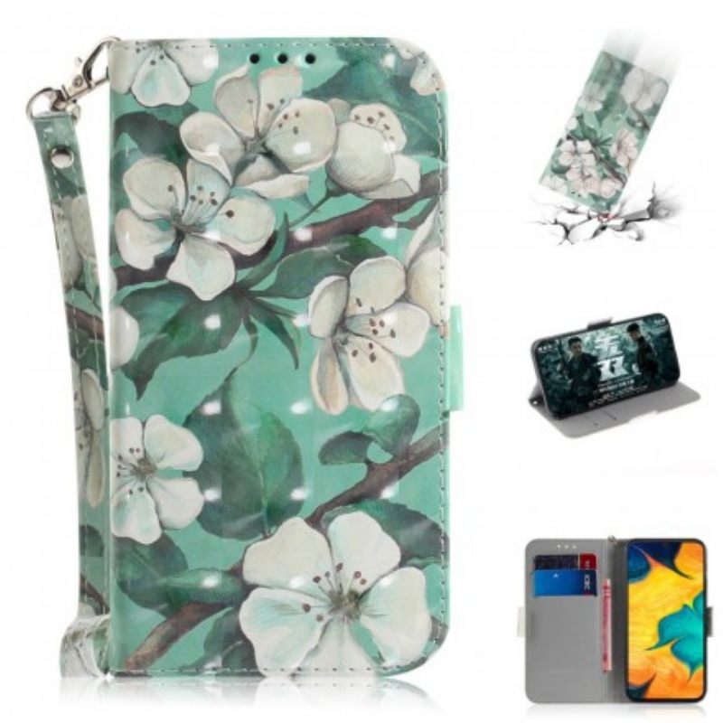 Kotelot Samsung Galaxy A30 / A20 Suojaketju Kuori Strap Flower Branch