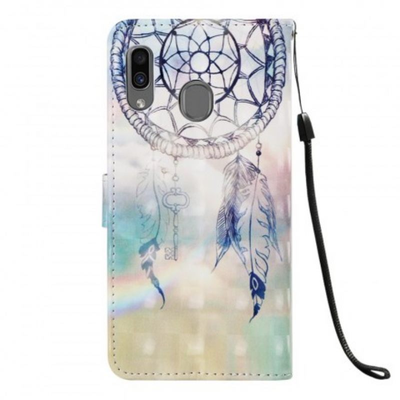 Nahkakotelo Samsung Galaxy A30 / A20 Watercolour Dreamcatcher