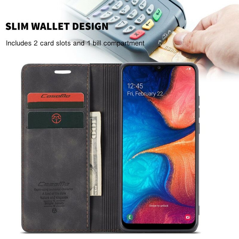 Puhelinkuoret Samsung Galaxy A30 / A20 Kotelot Flip Caseme Keinonahka