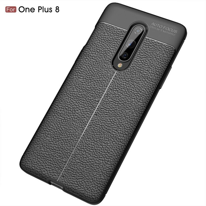 Kuori OnePlus 8 Double Line Litchi Leather Effect