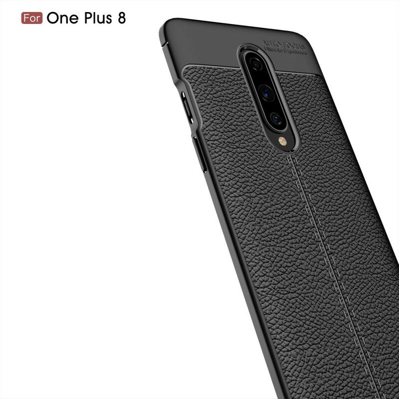 Kuori OnePlus 8 Double Line Litchi Leather Effect