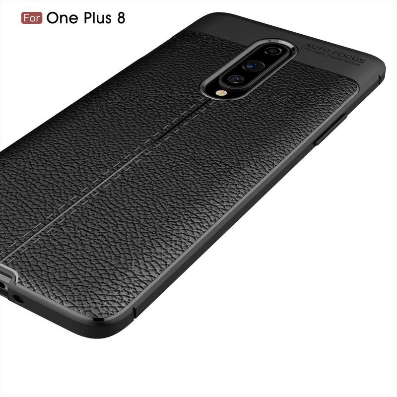 Kuori OnePlus 8 Double Line Litchi Leather Effect