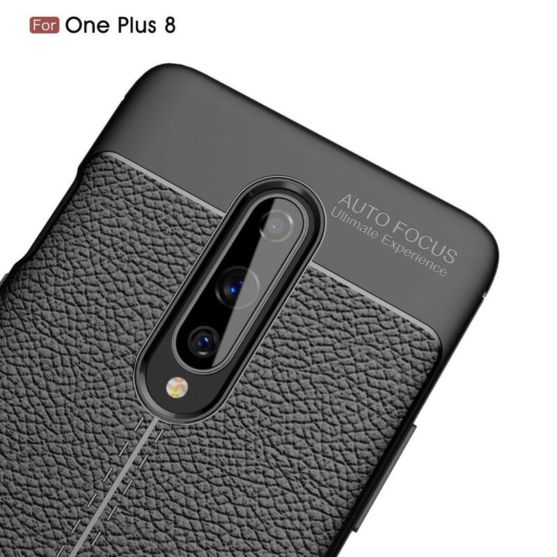 Kuori OnePlus 8 Double Line Litchi Leather Effect