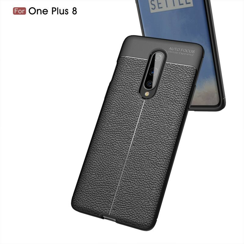 Kuori OnePlus 8 Double Line Litchi Leather Effect