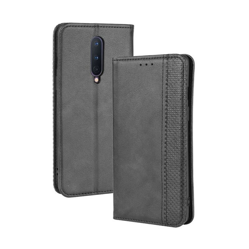 Puhelinkuoret OnePlus 8 Kotelot Flip Tyylitelty Vintage-nahkaefekti