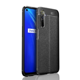 Kuori Realme 6 Double Line Litchi Leather Effect