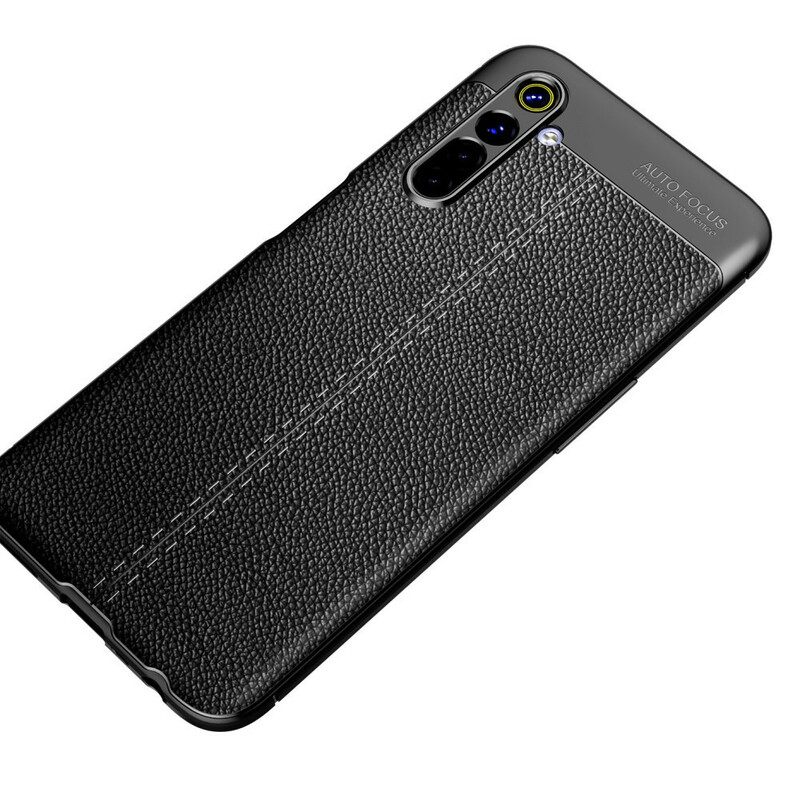 Kuori Realme 6 Double Line Litchi Leather Effect