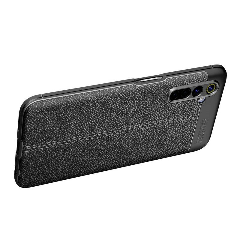 Kuori Realme 6 Double Line Litchi Leather Effect