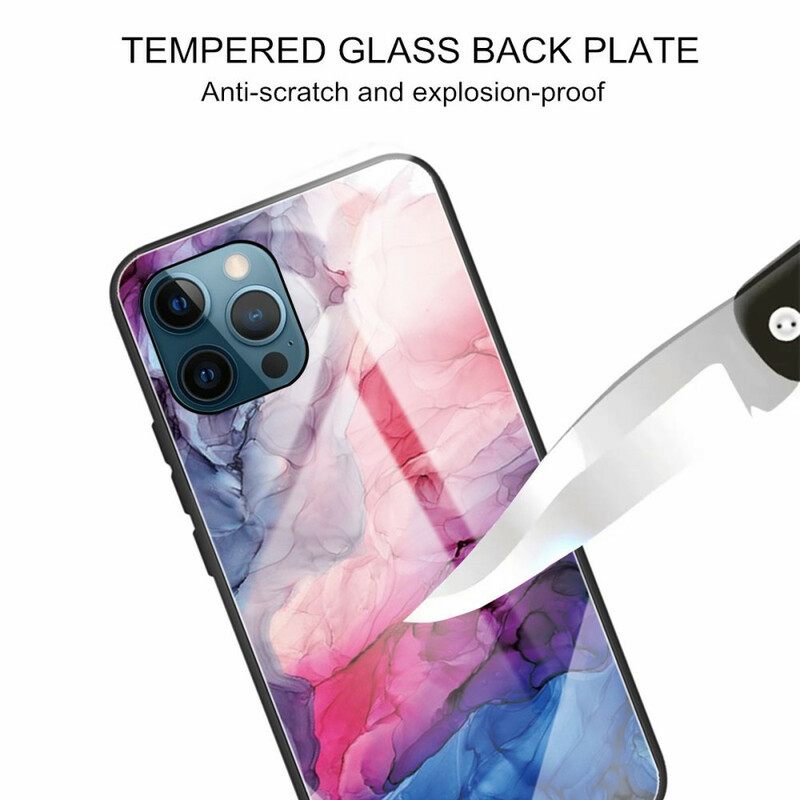 Case iPhone 13 Pro Marble Tempered Glass