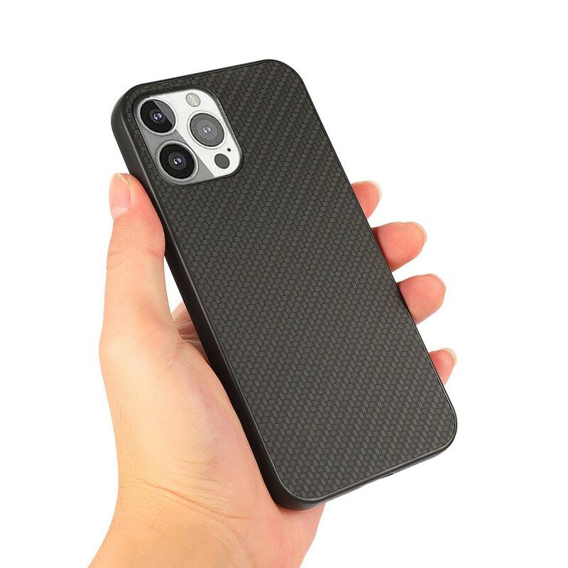 Case iPhone 13 Pro Nahkavaikutteinen Hiilikuiturakenne