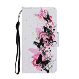 Flip Case iPhone 13 Pro Masterful Butterflies With Lanyard