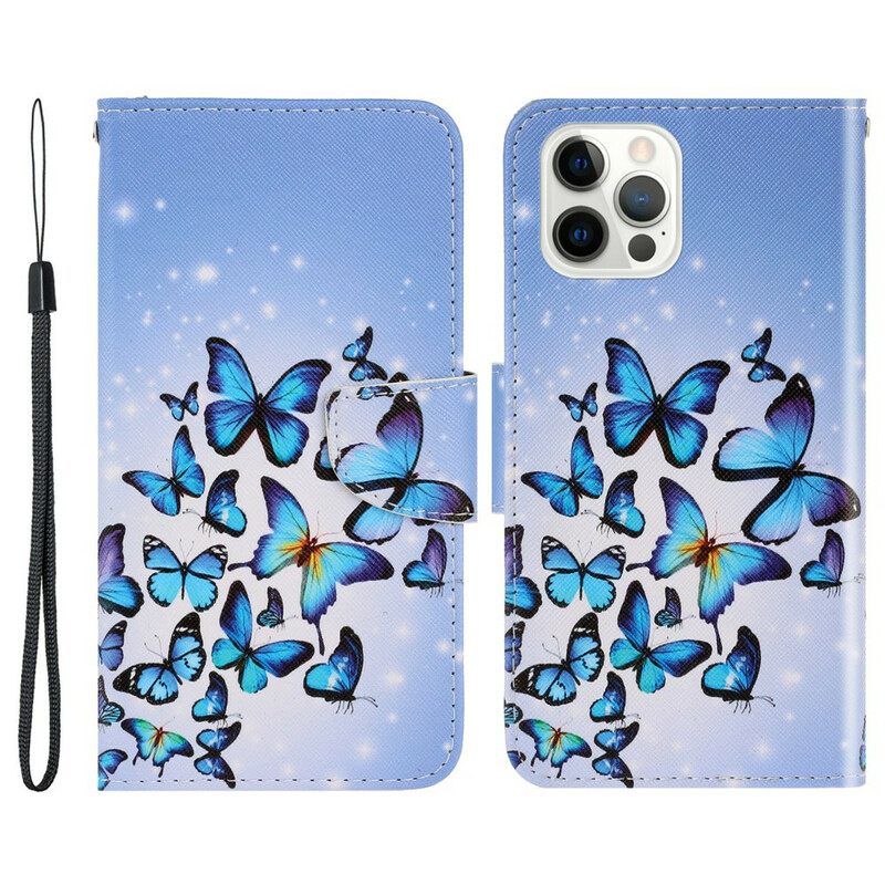 Kotelot iPhone 13 Pro Suojaketju Kuori Butterfly Strap Muunnelmia