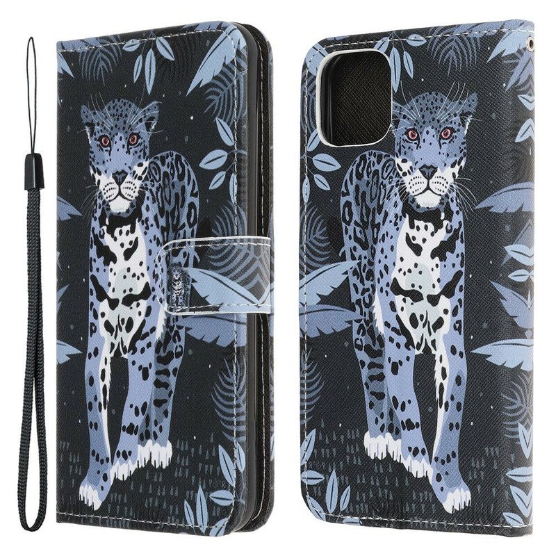 Kotelot iPhone 13 Pro Suojaketju Kuori Leopard Hihnalla