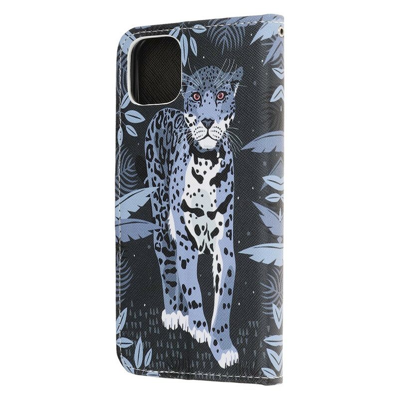 Kotelot iPhone 13 Pro Suojaketju Kuori Leopard Hihnalla