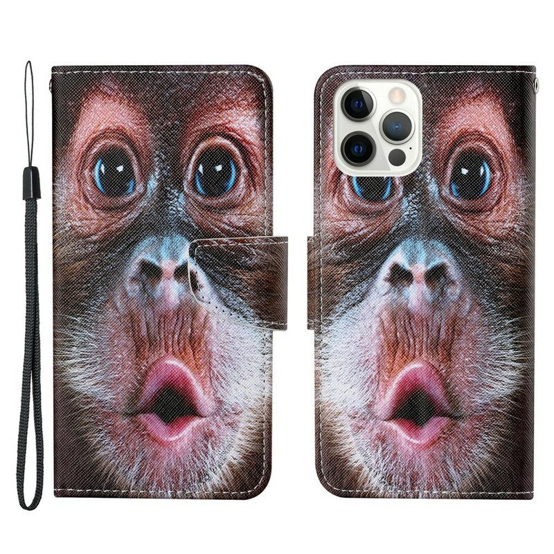 Kotelot iPhone 13 Pro Suojaketju Kuori Monkey Kaulanauhalla