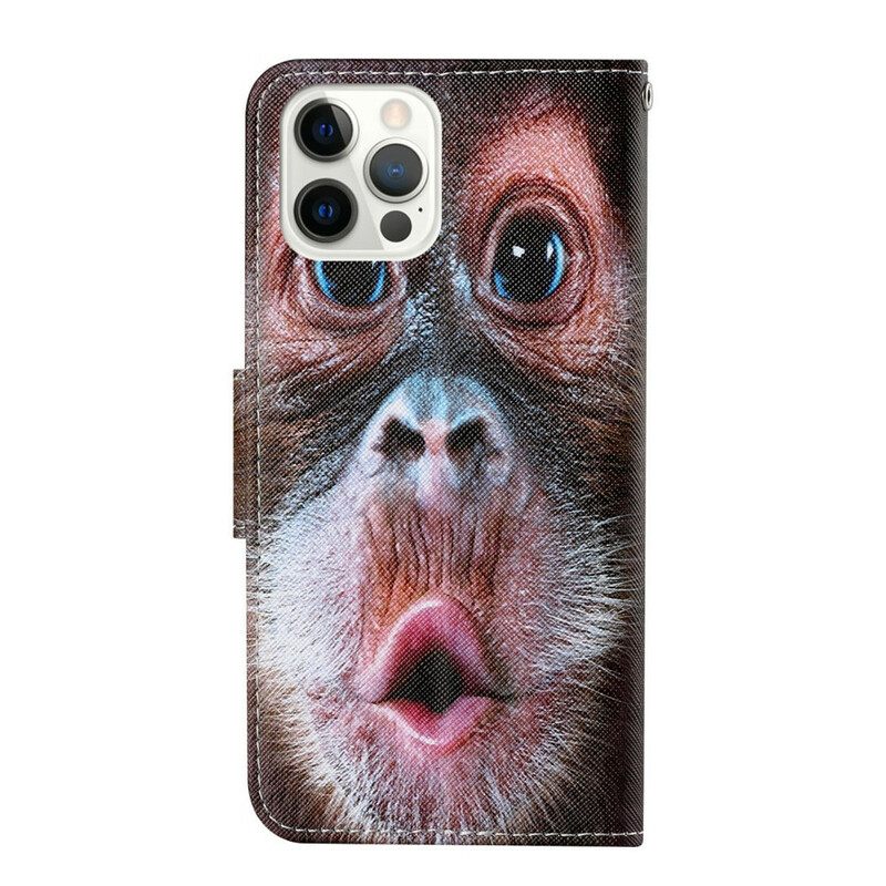 Kotelot iPhone 13 Pro Suojaketju Kuori Monkey Kaulanauhalla