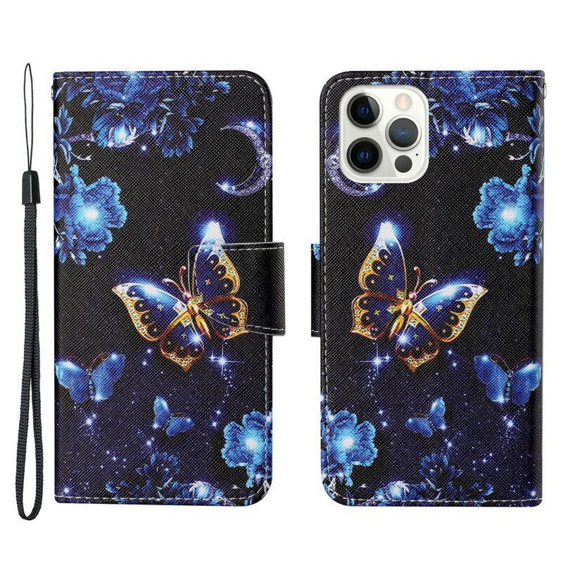 Kotelot iPhone 13 Pro Suojaketju Kuori Precious Thong Butterflies