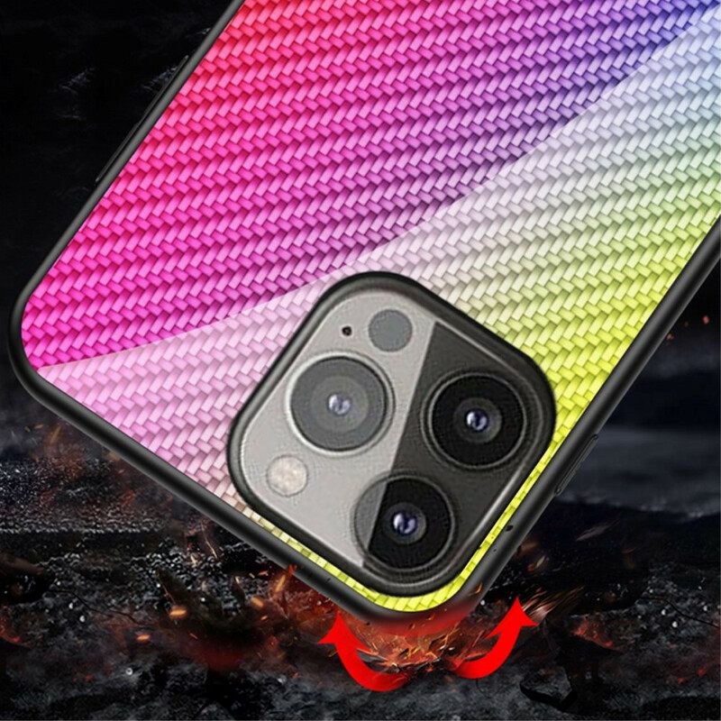 Kuori iPhone 13 Pro Carbon Fiber Karkaistu Lasi