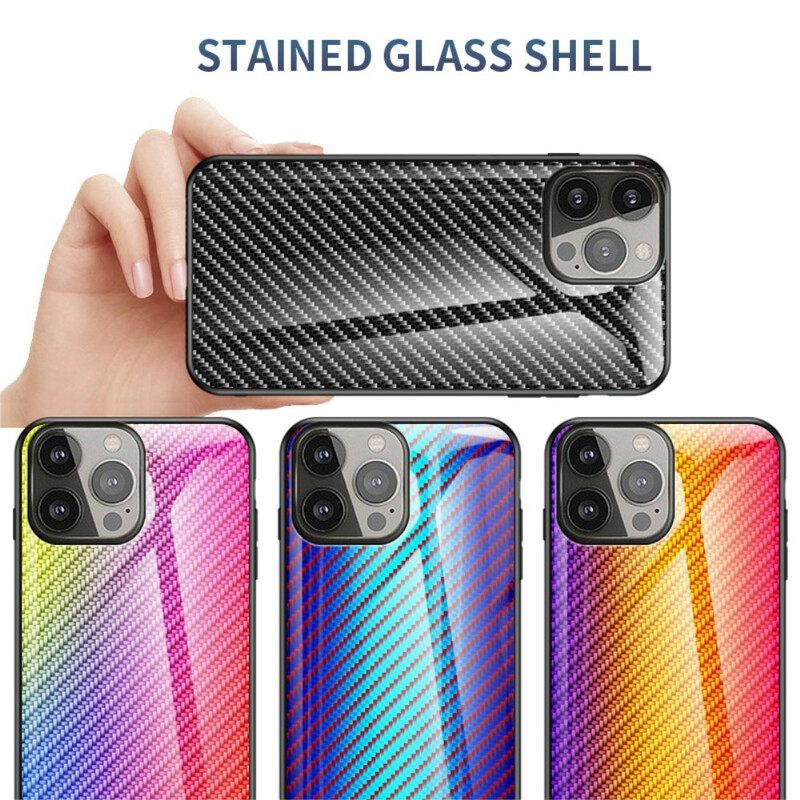 Kuori iPhone 13 Pro Carbon Fiber Karkaistu Lasi