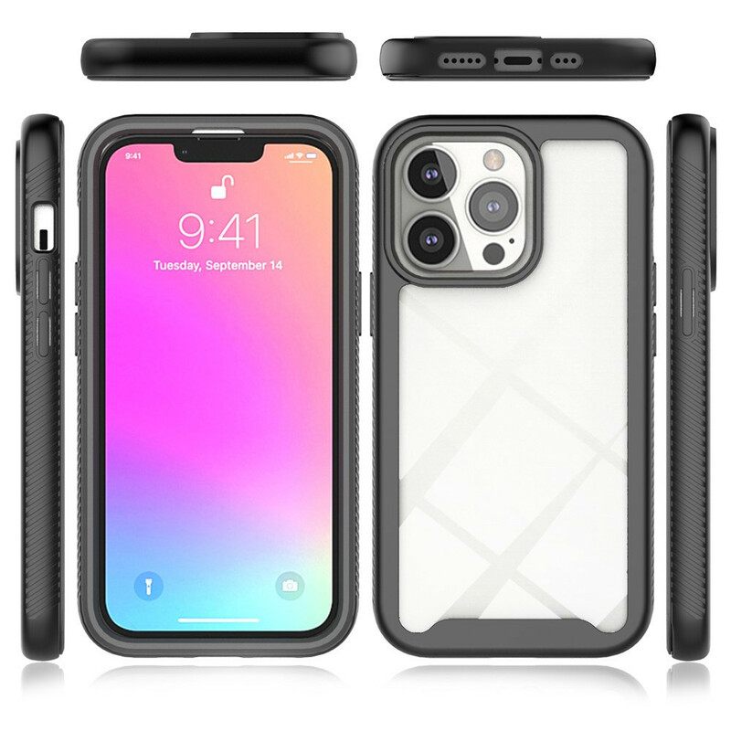 Kuori iPhone 13 Pro Hybrid Design Silikonireunat