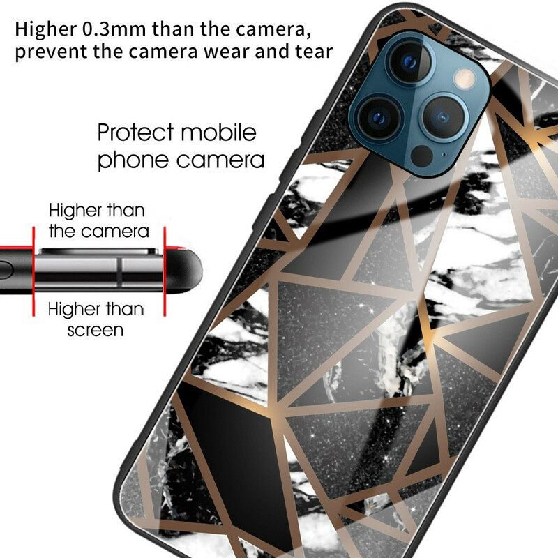 Kuori iPhone 13 Pro Karkaistu Lasimarmorigeometria