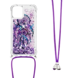 Kuori iPhone 13 Pro Kiristysnyörillä Dreamcatcher Glitter Kiristysnauha