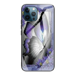 Kuori iPhone 13 Pro Purple Butterfly Karkaistu Lasi