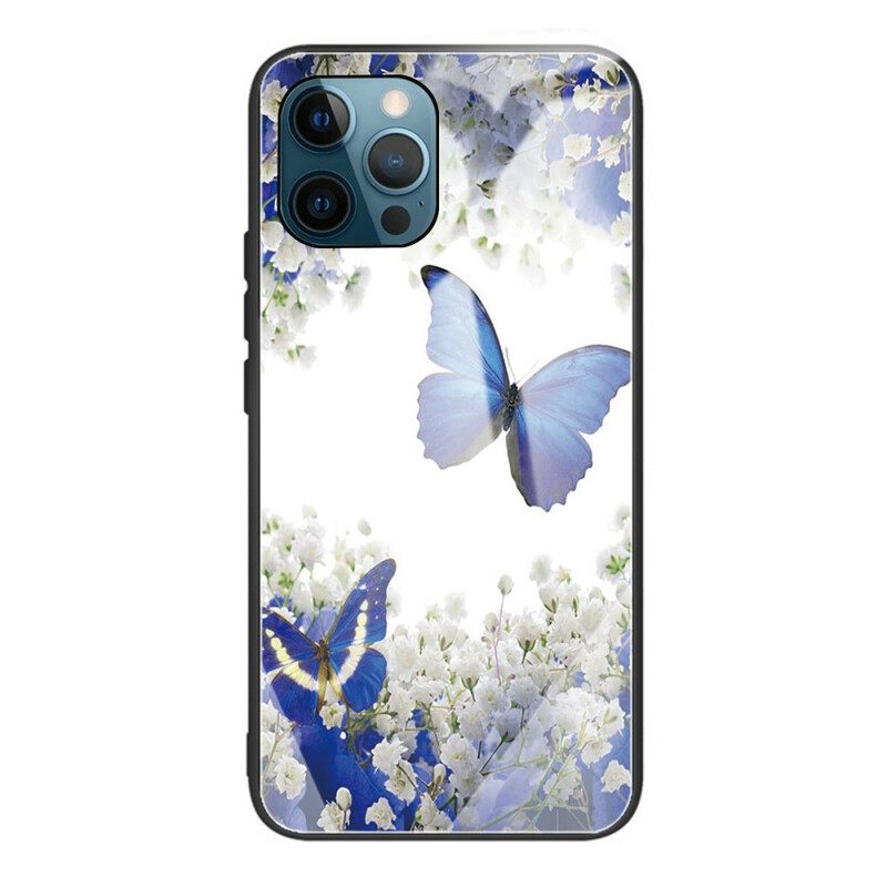 Kuori iPhone 13 Pro Tempered Glass Butterflies Design