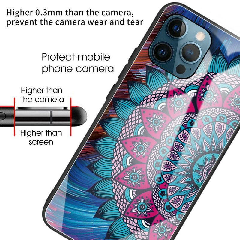 Kuori iPhone 13 Pro Tempered Glass Mandala