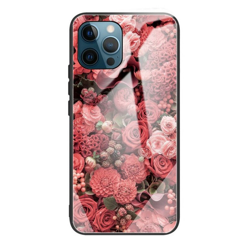 Kuori iPhone 13 Pro Tempered Glass Rose Flowers