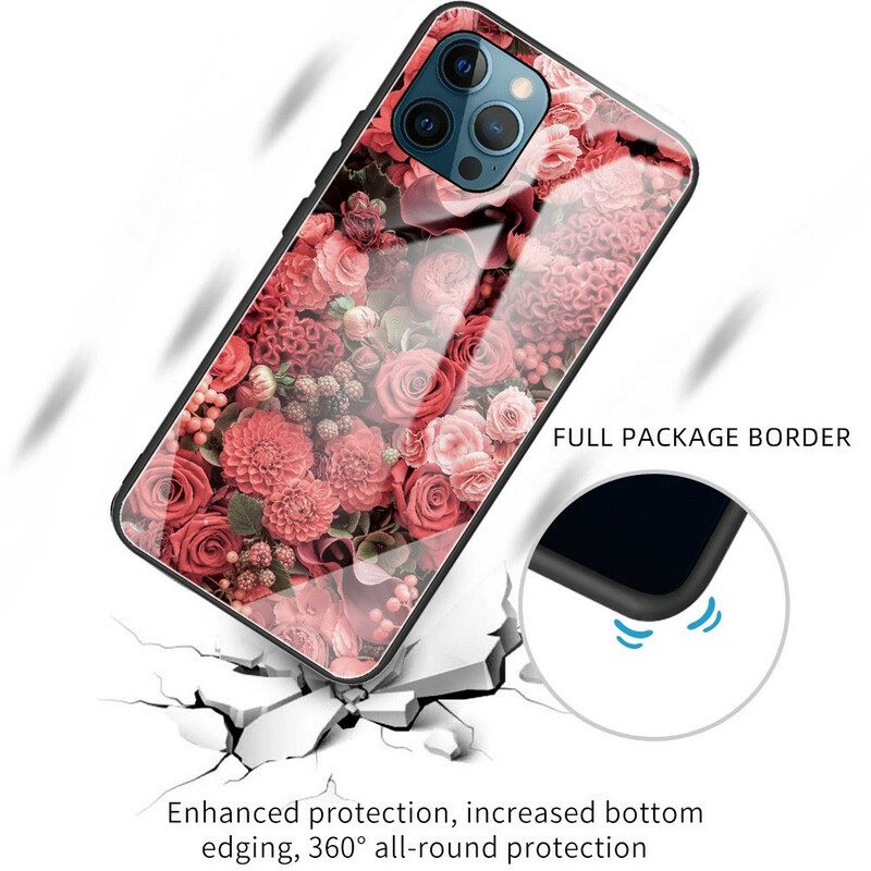 Kuori iPhone 13 Pro Tempered Glass Rose Flowers