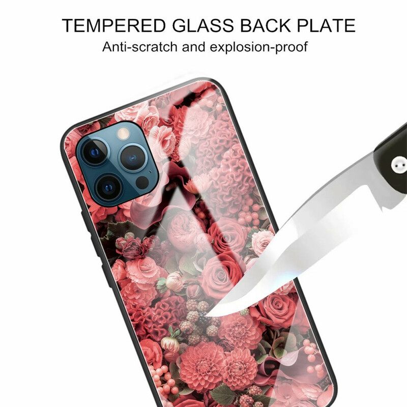 Kuori iPhone 13 Pro Tempered Glass Rose Flowers