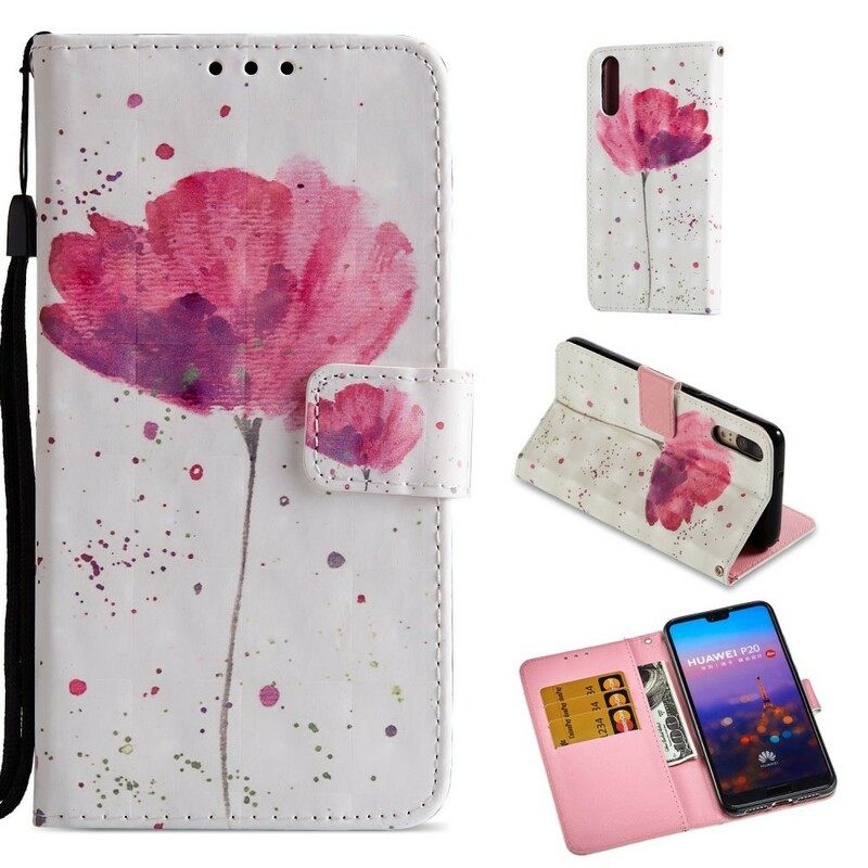 Kuori Flip Case Huawei P20 Licot Watercolour 3d