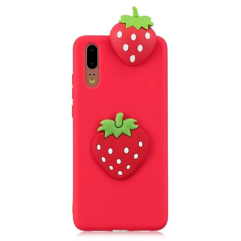 Kuori Huawei P20 3d Strawberry