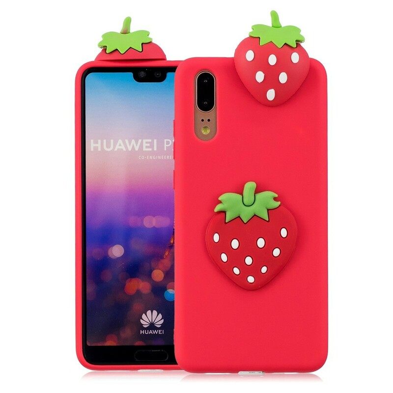 Kuori Huawei P20 3d Strawberry