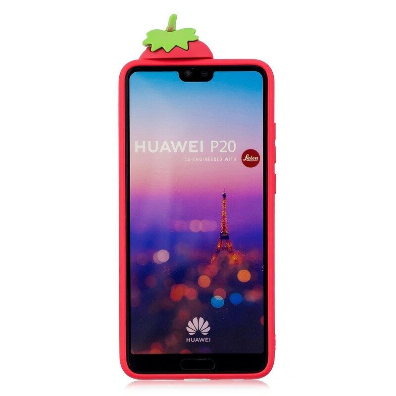 Kuori Huawei P20 3d Strawberry